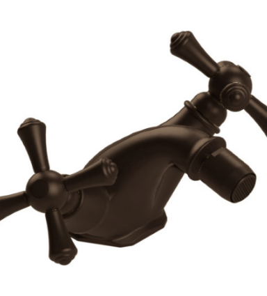 Rubinet 6AFMC Single Hole Dual Handle Bidet Fitting (Less Drain)