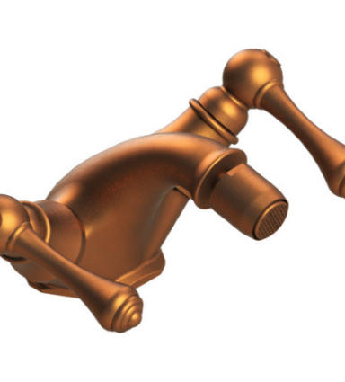 Rubinet 6AFML Single Hole Dual Handle Bidet Fitting (Less Drain)