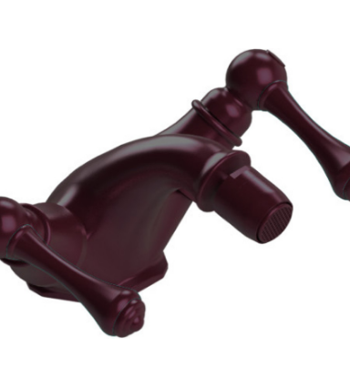 Rubinet 6AFML Single Hole Dual Handle Bidet Fitting (Less Drain)
