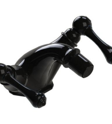 Rubinet 6AFML Single Hole Dual Handle Bidet Fitting (Less Drain)