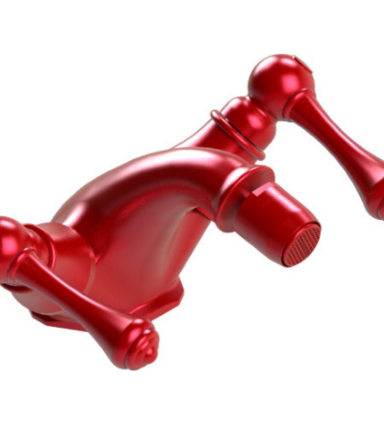 Rubinet 6AFML Single Hole Dual Handle Bidet Fitting (Less Drain)
