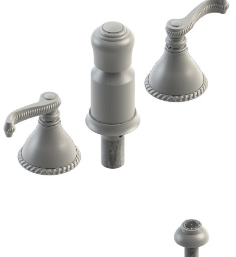 Rubinet 6CETL Bidet Fitting With Spray, Diverter, With Vacuum Breaker (Less Drain)