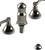 Rubinet 6CETL Bidet Fitting With Spray, Diverter, With Vacuum Breaker (Less Drain)