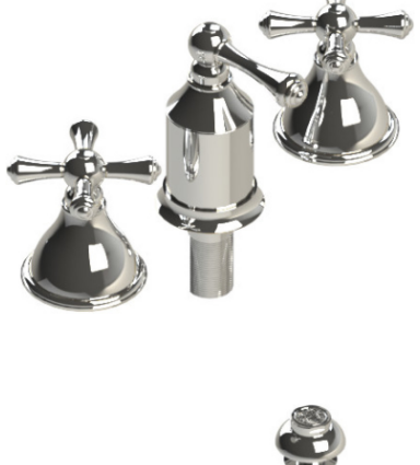 Rubinet 6CFMC Bidet Fitting With Spray, Diverter, With Vacuum Breaker (Less Drain)