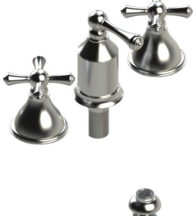 Rubinet 6CFMC Bidet Fitting With Spray, Diverter, With Vacuum Breaker (Less Drain)