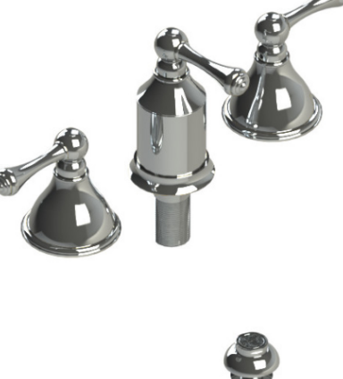 Rubinet 6CFML Bidet Fitting With Spray, Diverter, With Vacuum Breaker (Less Drain)
