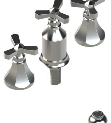 Rubinet 6CHXC Bidet Fitting With Spray, Diverter, With Vacuum Breaker (Less Drain)