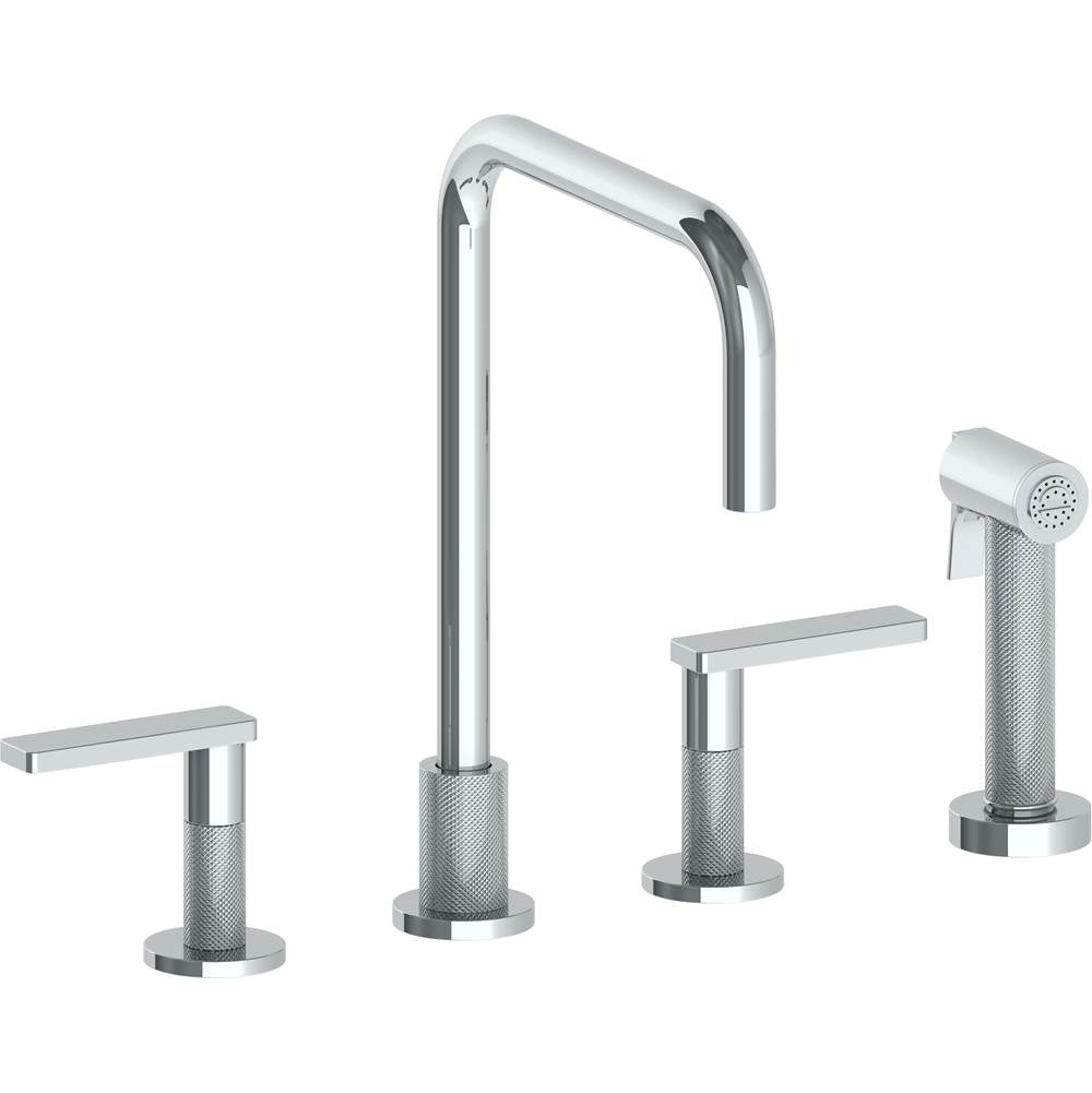 Watermark 70-7.1-RNK8 Rainey Deck Mounted 4 Hole Square Top Kitchen Set - Includes Side Spray