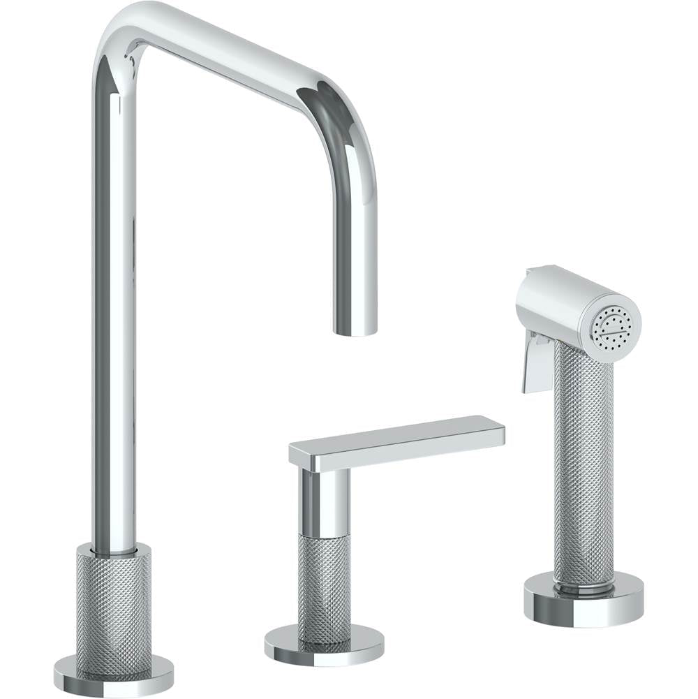 Watermark 70-7.1.3A-RNK8 Rainey Deck Mounted 3 Hole Square Top Kitchen Set - Includes Side Spray