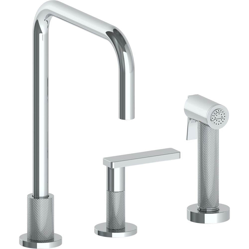 Watermark 70-7.1.3A-RNK8 Rainey Deck Mounted 3 Hole Square Top Kitchen Set - Includes Side Spray