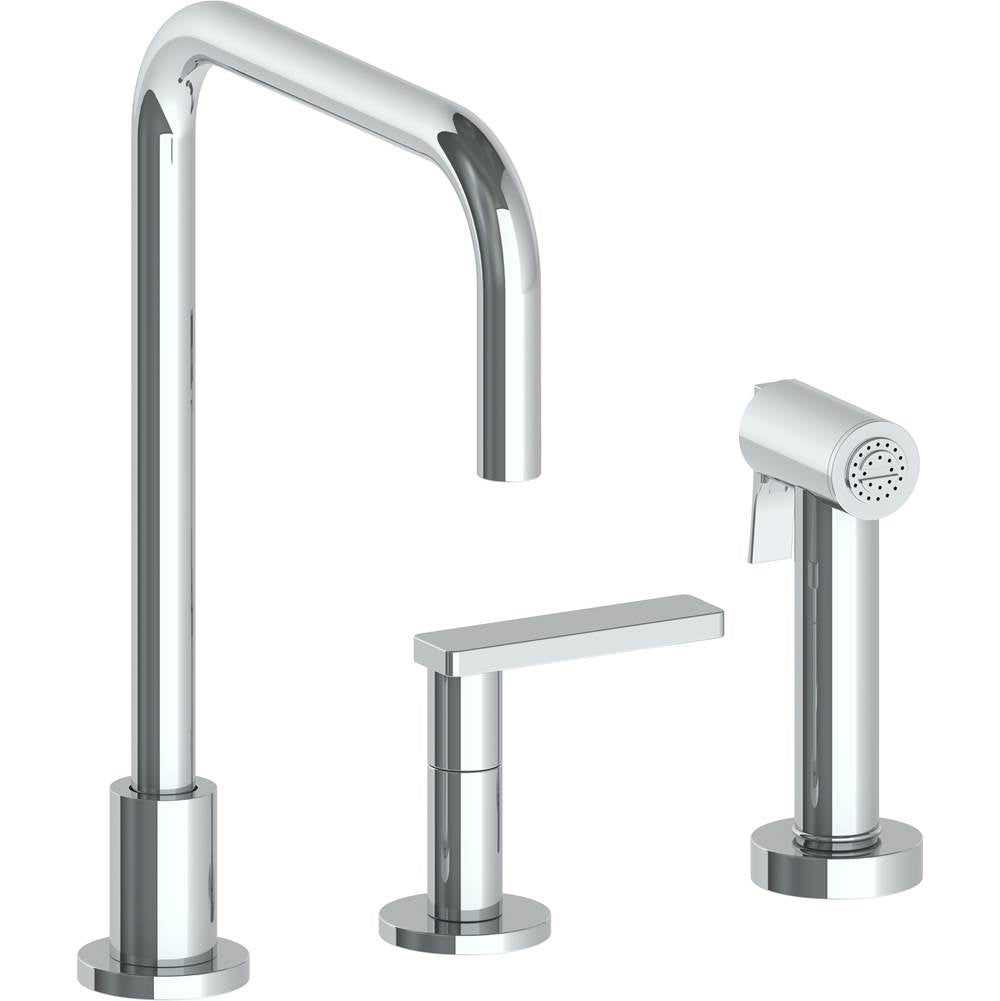 Watermark 70-7.1.3A-RNS4 Rainey Deck Mounted 3 Hole Square Top Kitchen Set - Includes Side Spray