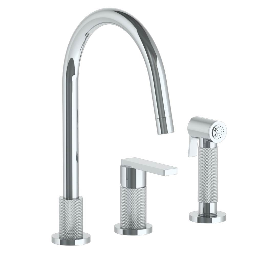 Watermark 70-7.1.3GA-RNK8V Deck Mounted 3 Hole Gooseneck Kitchen Set - Includes Side Spray - Parent