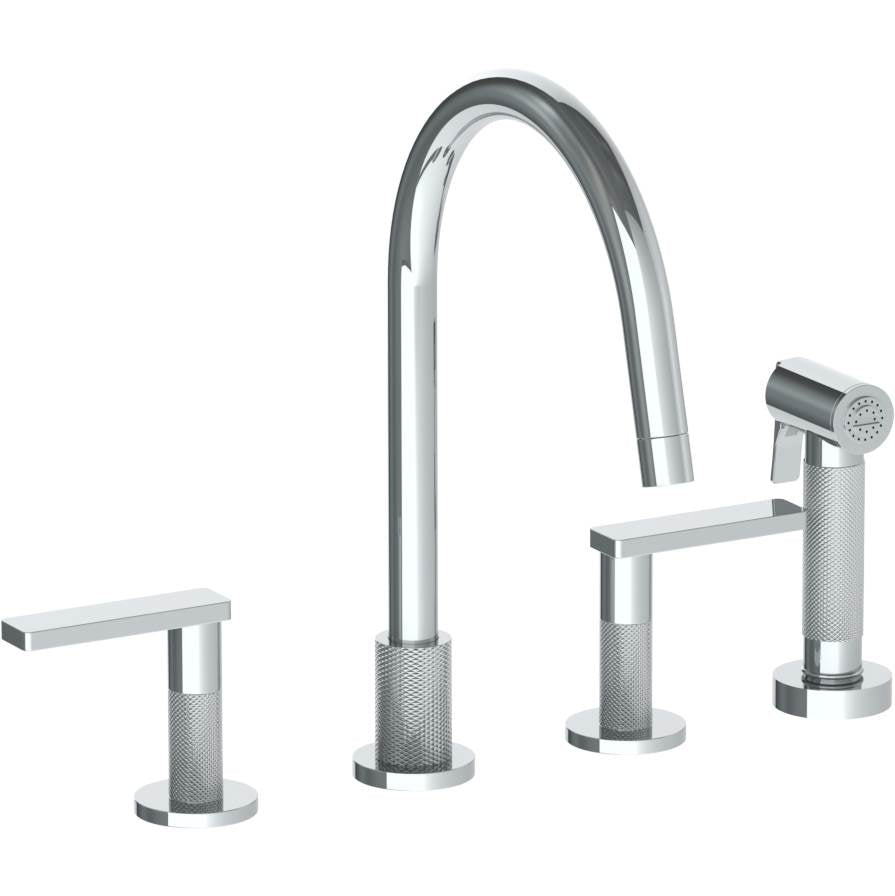 Watermark 70-7.1G-RNK8 Rainey Deck Mounted 4 Hole Gooseneck Kitchen Set - Includes Side Spray