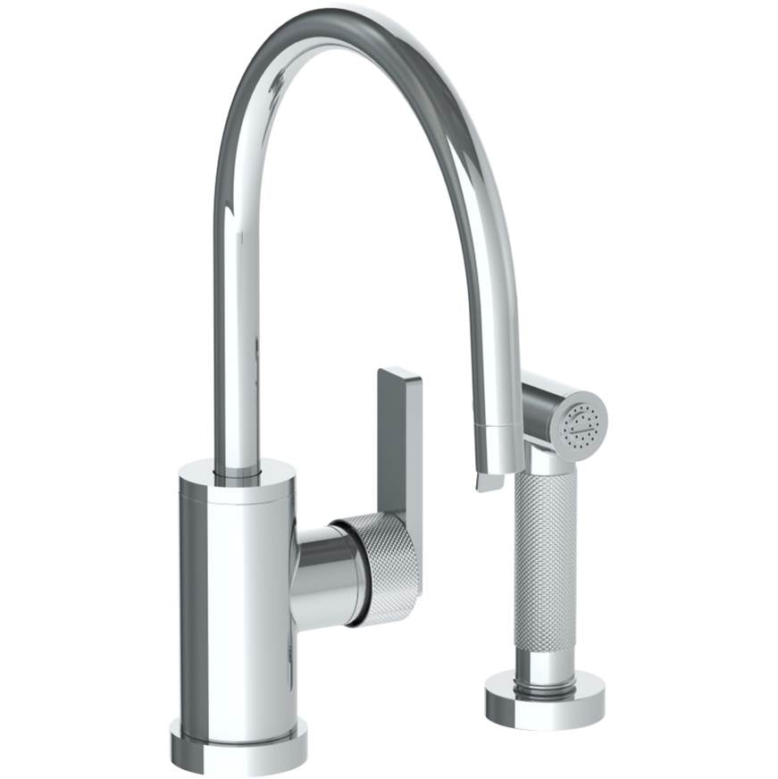 Watermark 70-7.4G-RNK8 Rainey Deck Mounted 2 Hole Gooseneck Kitchen Set - Includes Side Spray