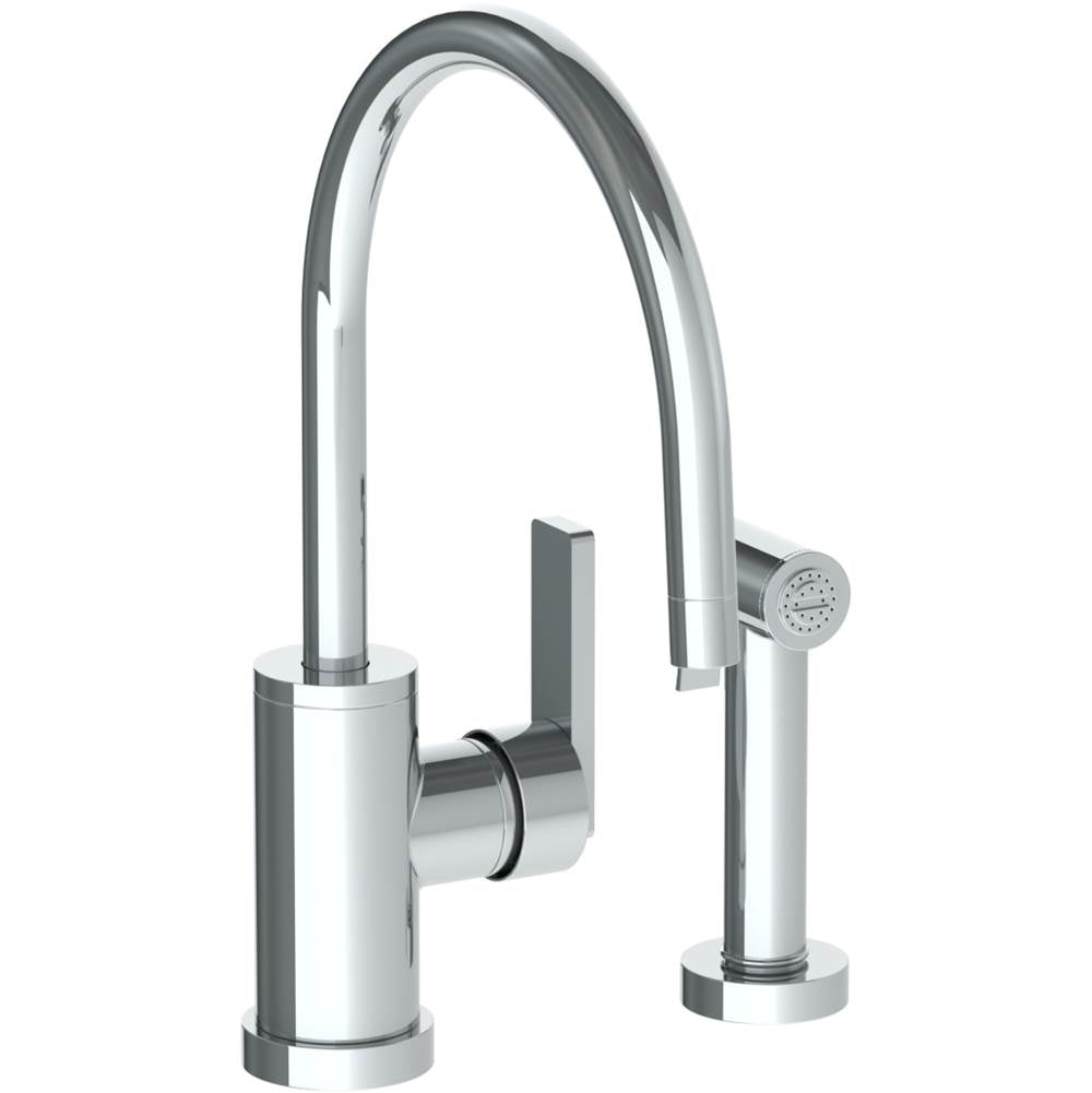 Watermark 70-7.4G-RNS4 Rainey Deck Mounted 2 Hole Gooseneck Kitchen Set - Includes Side Spray