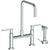 Watermark 70-7.65-RNK8 Rainey Deck Mounted Bridge Square Top Kitchen Faucet With Independent Side Spray