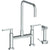 Watermark 70-7.65-RNS4 Rainey Deck Mounted Bridge Square Top Kitchen Faucet With Independent Side Spray