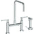 Watermark 70-7.65-RNS4 Rainey Deck Mounted Bridge Square Top Kitchen Faucet With Independent Side Spray