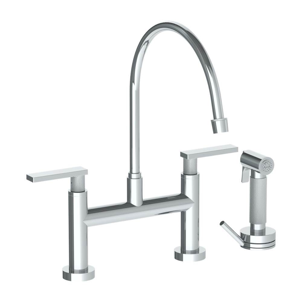 Watermark 70-7.65EG-RNK8 Deck Mounted Bridge Extended Gooseneck Kitchen Faucet With Independent Side Spray - Parent