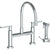 Watermark 70-7.65G-RNK8 Rainey Deck Mounted Bridge Gooseneck Kitchen Faucet With Independent Side Spray