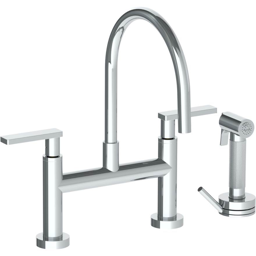 Watermark 70-7.65G-RNK8 Rainey Deck Mounted Bridge Gooseneck Kitchen Faucet With Independent Side Spray