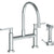 Watermark 70-7.65G-RNK8 Rainey Deck Mounted Bridge Gooseneck Kitchen Faucet With Independent Side Spray