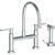 Watermark 70-7.65G-RNS4 Rainey Deck Mounted Bridge Gooseneck Kitchen Faucet With Independent Side Spray