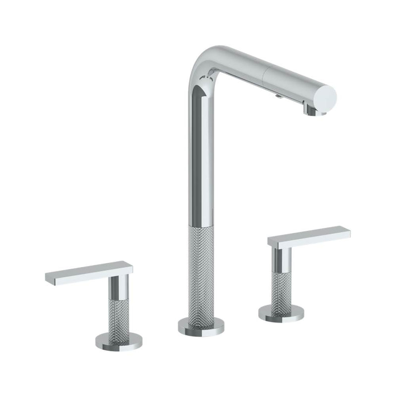 Watermark 70-7P1-RNK8 Deck Mounted 3 Hole Square Top Kitchen Faucet With Pull Out Spray - Parent