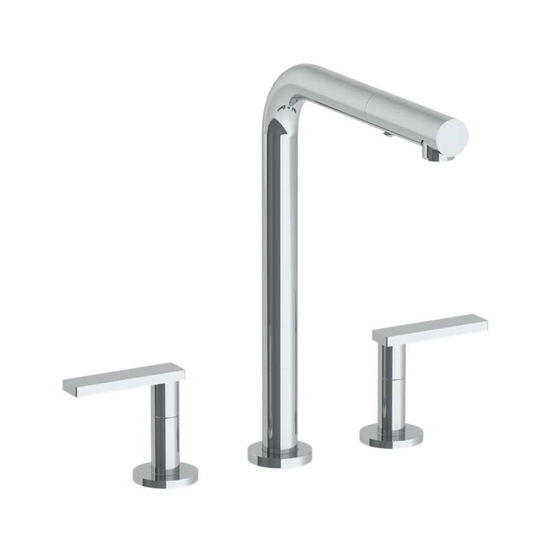 Watermark 70-7P1-RNS4 Deck Mounted 3 Hole Square Top Kitchen Faucet With Pull Out Spray - Parent