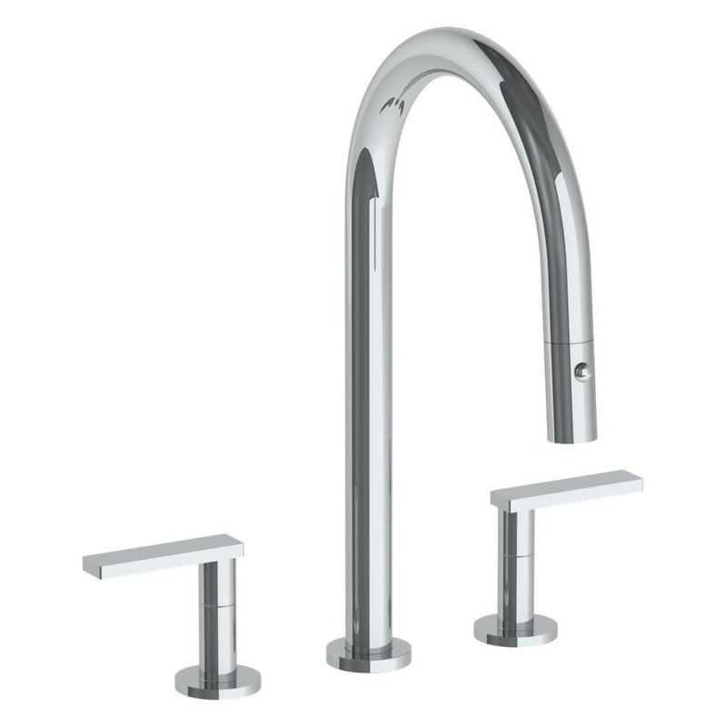 Watermark 70-7PG2-RNS4 Deck Mounted 3 Hole Gooseneck Kitchen Faucet With Pull Down Spray - Parent