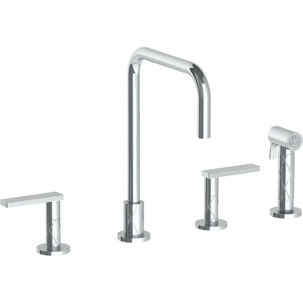 Watermark 71-7.1-LLD4 Lily Deck Mounted 4 Hole Square Top Kitchen Set - Includes Side Spray