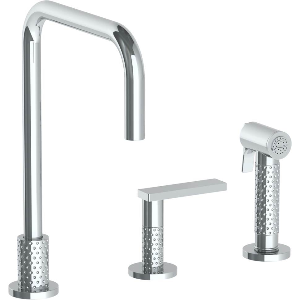 Watermark 71-7.1.3A-LLP5 Lily Deck Mounted 3 Hole Square Top Kitchen Set - Includes Side Spray