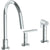 Watermark 71-7.1.3GA-LLD4 Lily Deck Mounted 3 Hole Gooseneck Kitchen Set - Includes Side Spray