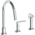 Watermark 71-7.1.3GA-LLD4 Lily Deck Mounted 3 Hole Gooseneck Kitchen Set - Includes Side Spray