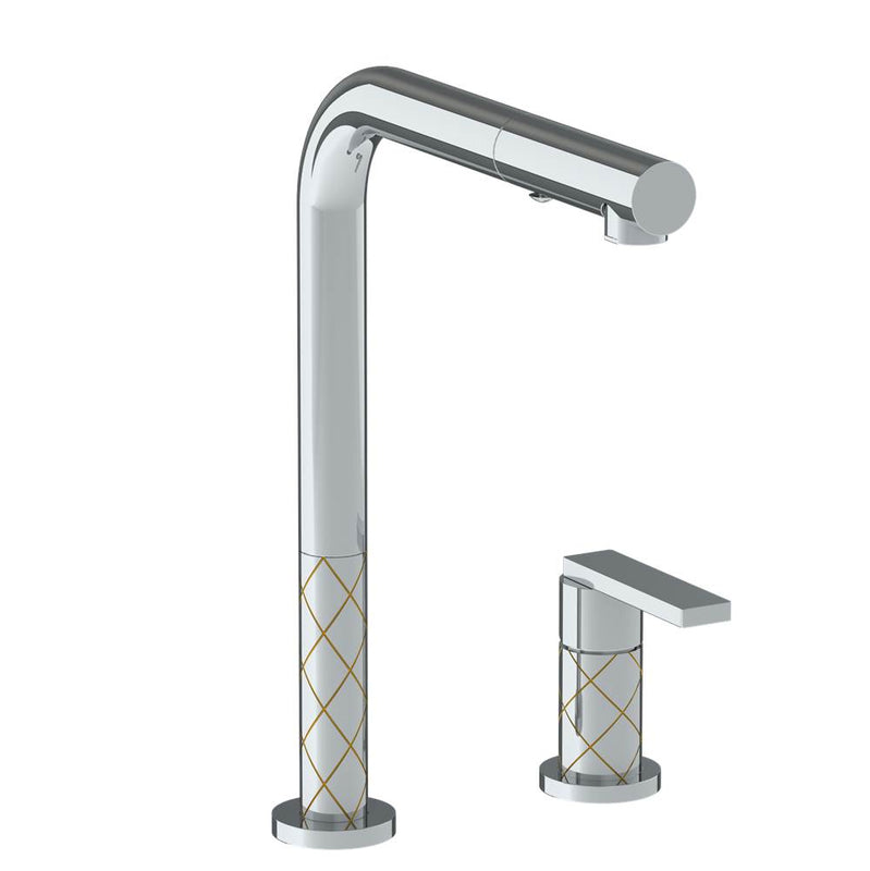 Watermark 71-7.1.3P1-LLD4V Deck Mounted 2 Hole Square Top Kitchen Faucet With Pull Out Spray - Parent