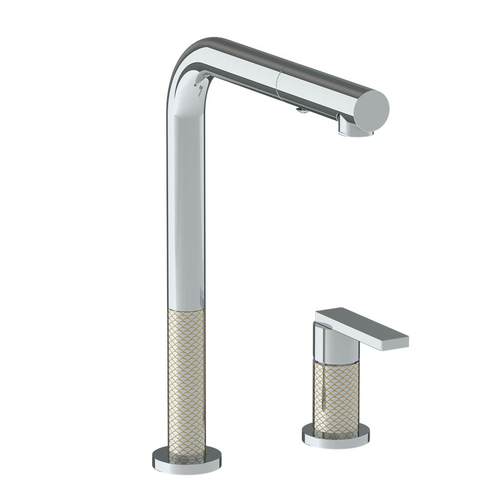 Watermark 71-7.1.3P1-LLO6V Deck Mounted 2 Hole Square Top Kitchen Faucet With Pull Out Spray - Parent