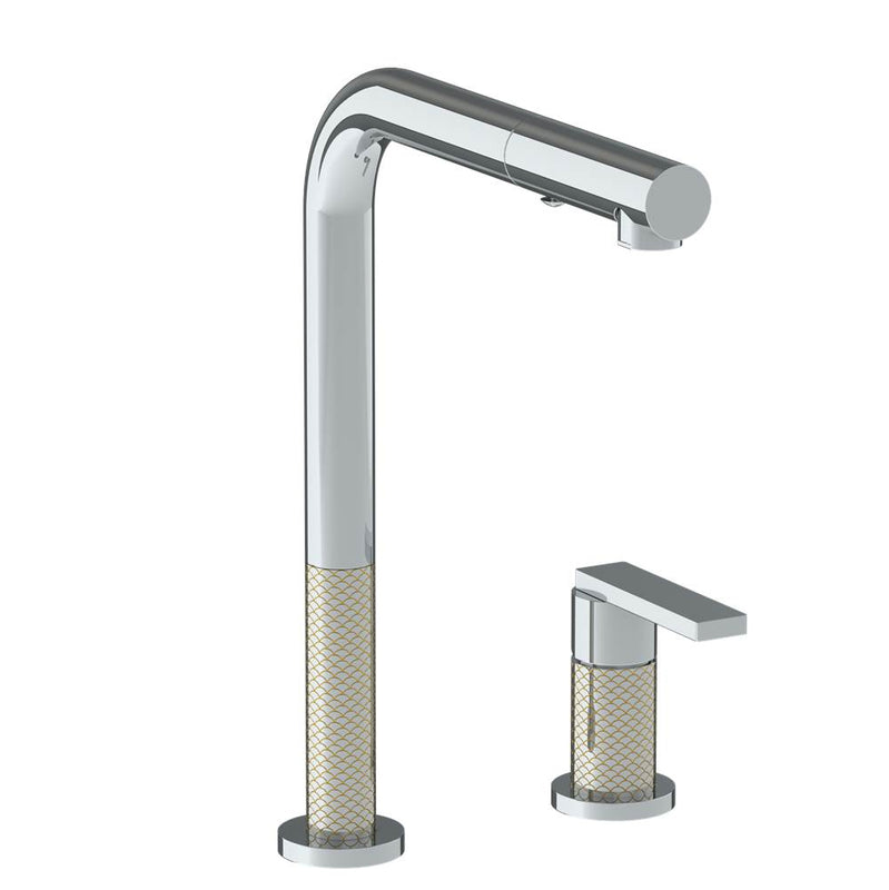 Watermark 71-7.1.3P1-LLO6V Deck Mounted 2 Hole Square Top Kitchen Faucet With Pull Out Spray - Parent