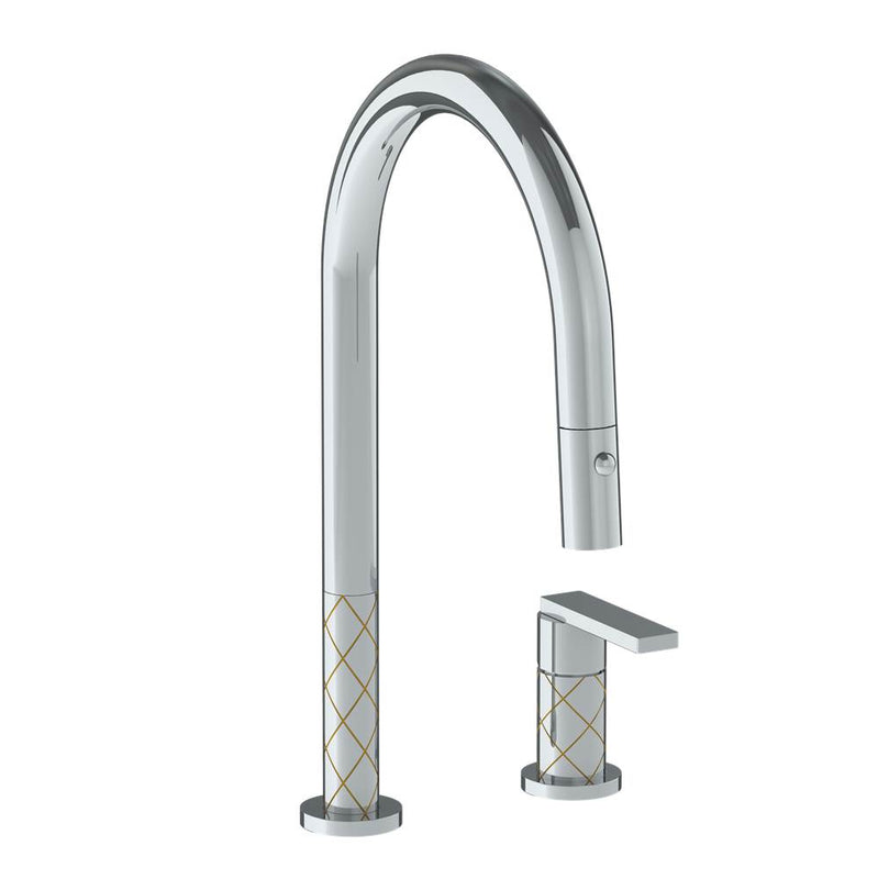 Watermark 71-7.1.3PG2-LLD4V Deck Mounted 2 Hole Gooseneck Kitchen Faucet With Pull Down Spray - Parent