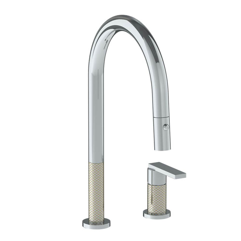 Watermark 71-7.1.3PG2-LLO6V Deck Mounted 2 Hole Gooseneck Kitchen Faucet With Pull Down Spray - Parent