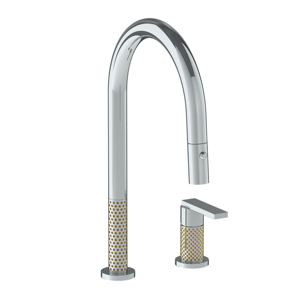 Watermark 71-7.1.3PG2-LLP5V Deck Mounted 2 Hole Gooseneck Kitchen Faucet With Pull Down Spray - Parent