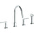 Watermark 71-7.1G-LLD4 Lily Deck Mounted 4 Hole Gooseneck Kitchen Set - Includes Side Spray
