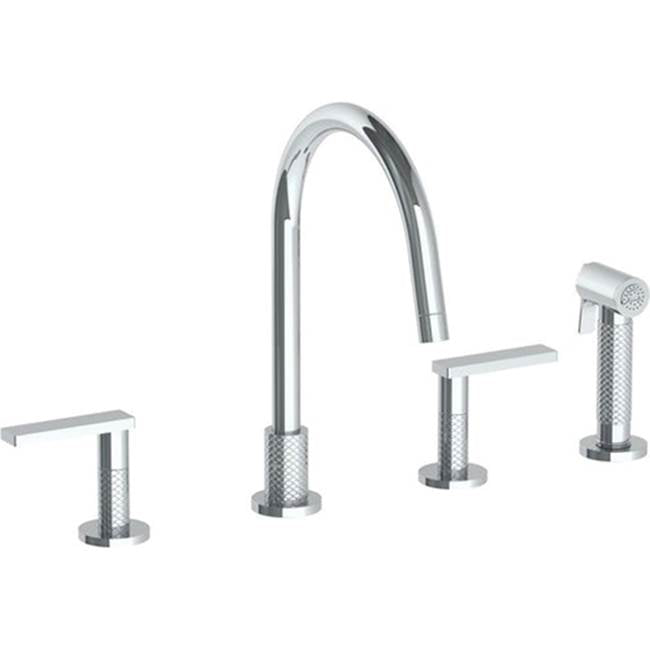 Watermark 71-7.1G-LLO6 Deck Mounted 4 Hole Gooseneck Kitchen Set - Includes Side Spray - Parent