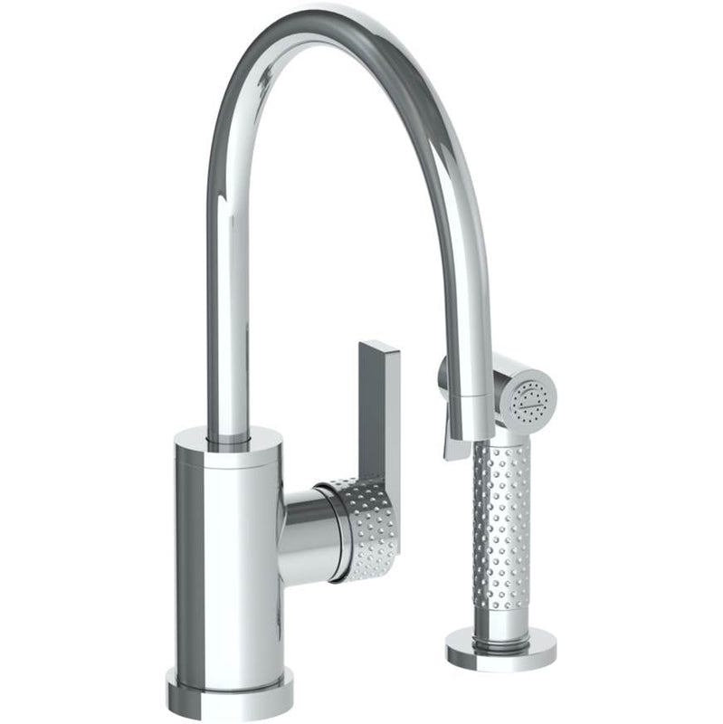 Watermark 71-7.4G-LLP5 Lily Deck Mounted 2 Hole Gooseneck Kitchen Set - Includes Side Spray
