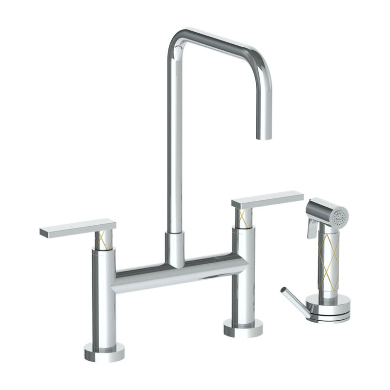 Watermark 71-7.65-LLD4 Deck Mounted Bridge Square Top Kitchen Faucet With Independent Side Spray - Parent