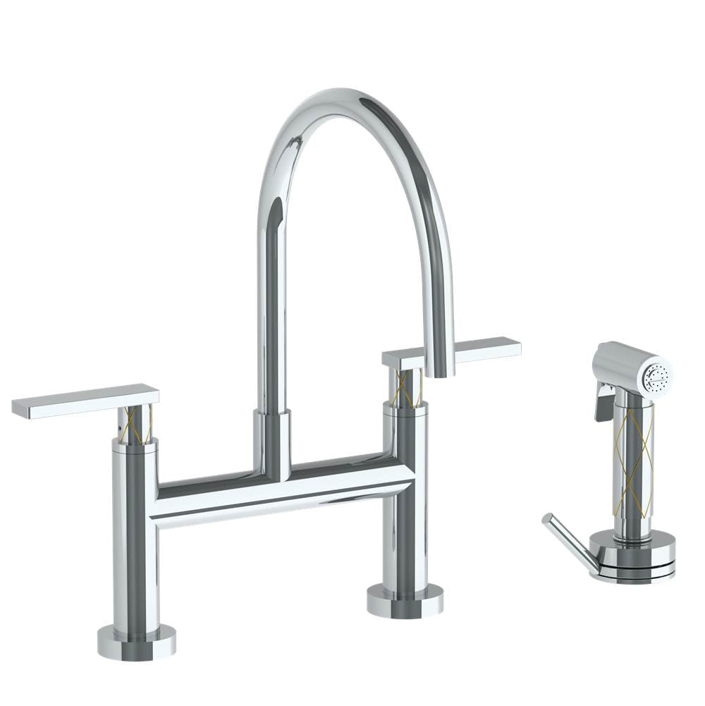 Watermark 71-7.65G-LLD4 Deck Mounted Bridge Gooseneck Kitchen Faucet With Independent Side Spray - Parent