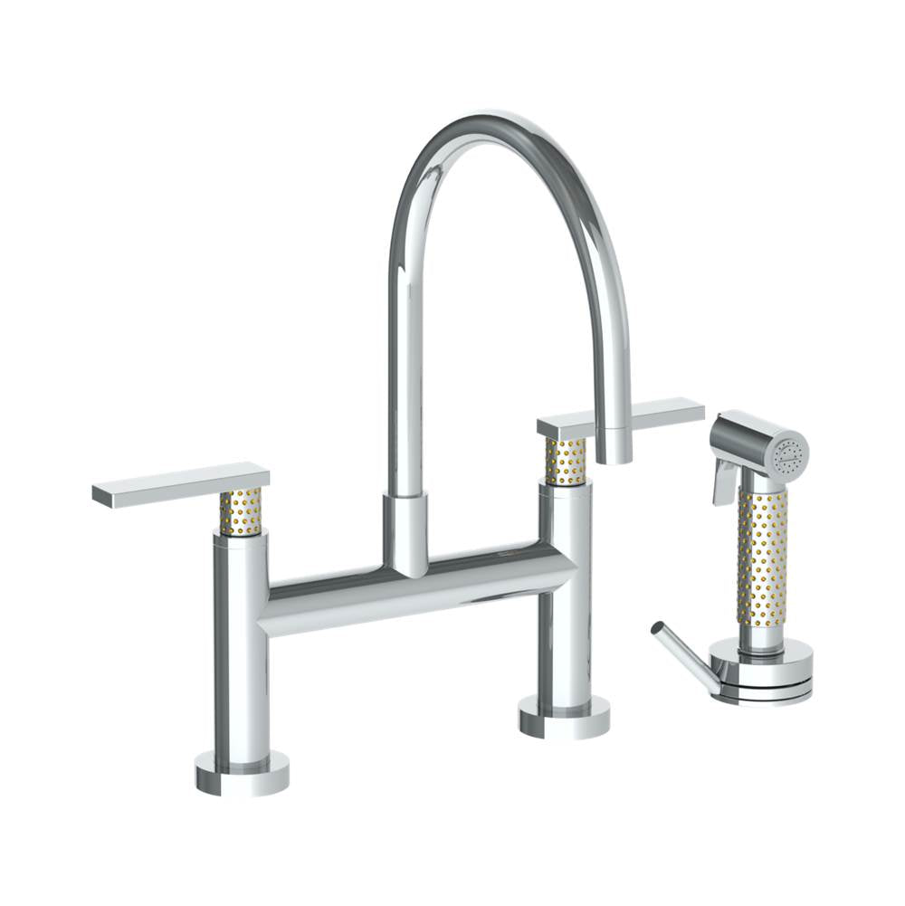 Watermark 71-7.65G-LLP5 Deck Mounted Bridge Gooseneck Kitchen Faucet With Independent Side Spray - Parent
