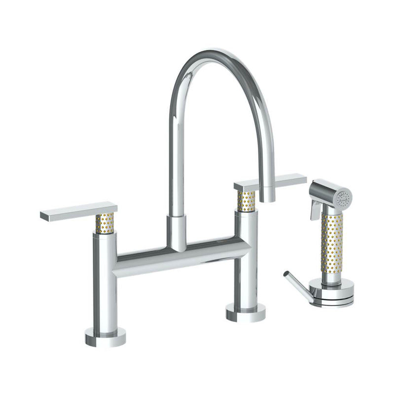 Watermark 71-7.65G-LLP5 Deck Mounted Bridge Gooseneck Kitchen Faucet With Independent Side Spray - Parent