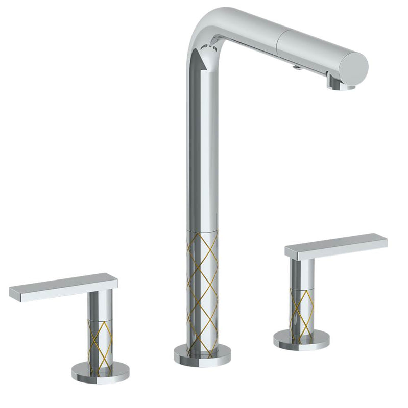 Watermark 71-7P1-LLD4 Deck Mounted 3 Hole Square Top Kitchen Faucet With Pull Out Spray - Parent