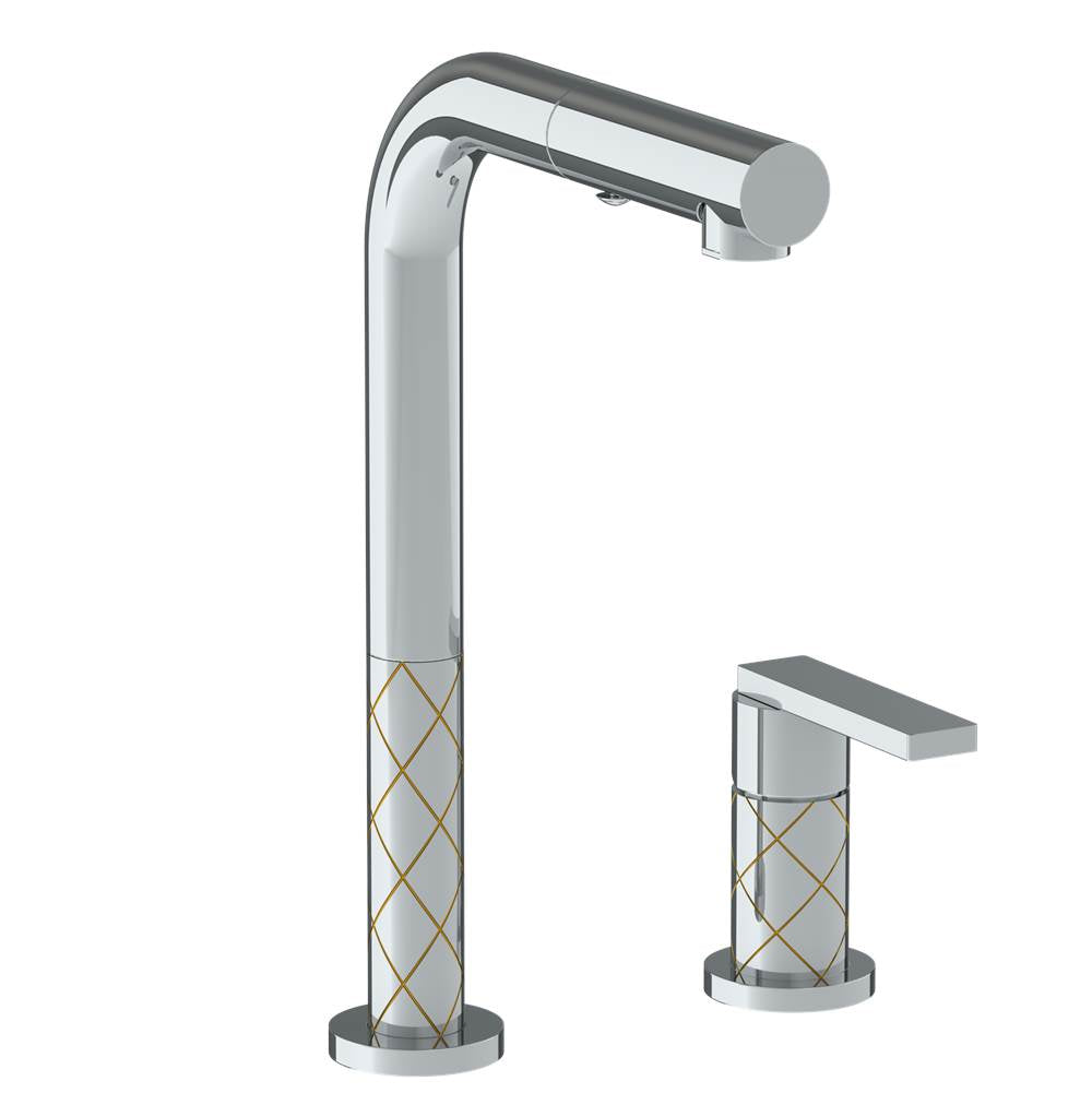Watermark 71-9.1.3P1-LLD4V Deck Mounted 2 Hole Square Top Prep Faucet With Pull Out Spray - Parent