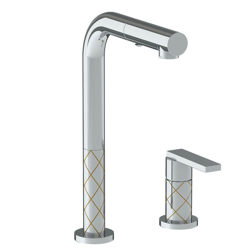 Watermark 71-9.1.3P1-LLD4V Deck Mounted 2 Hole Square Top Prep Faucet With Pull Out Spray - Parent